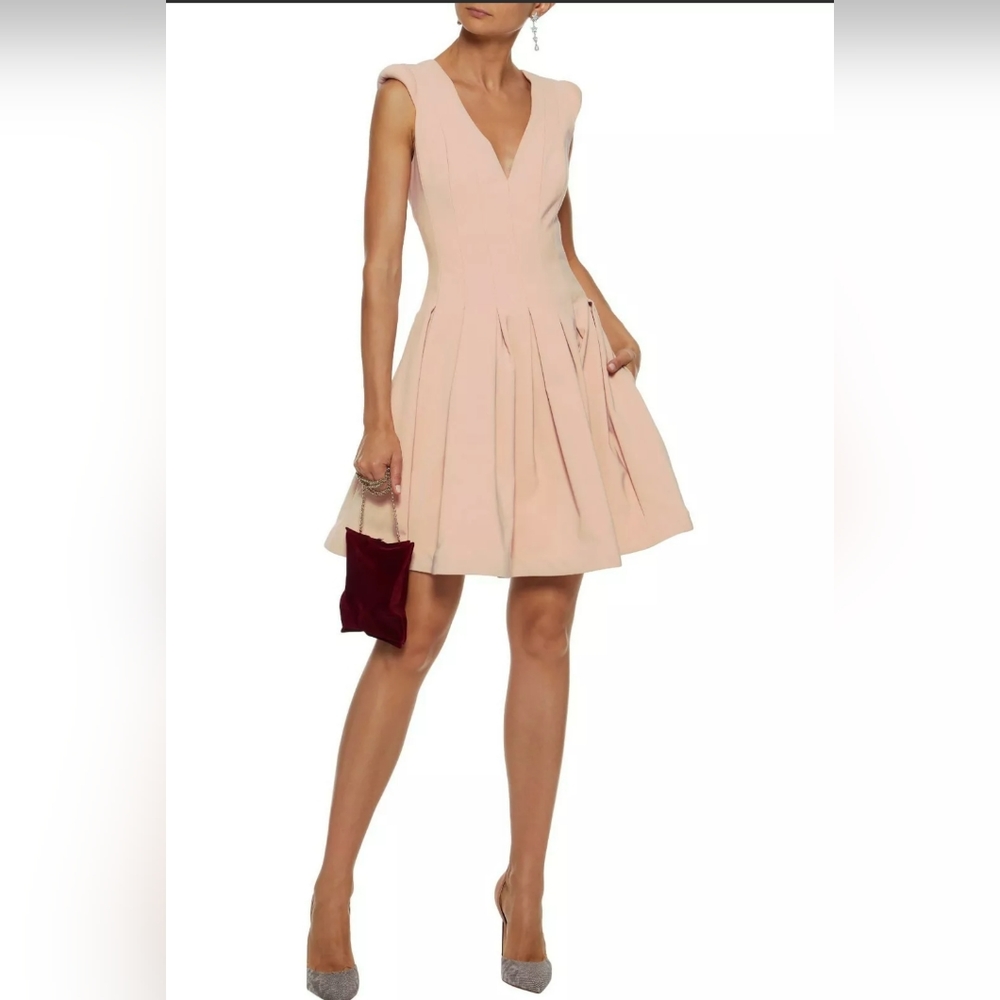Halston Heritage Pink Pleated Dress